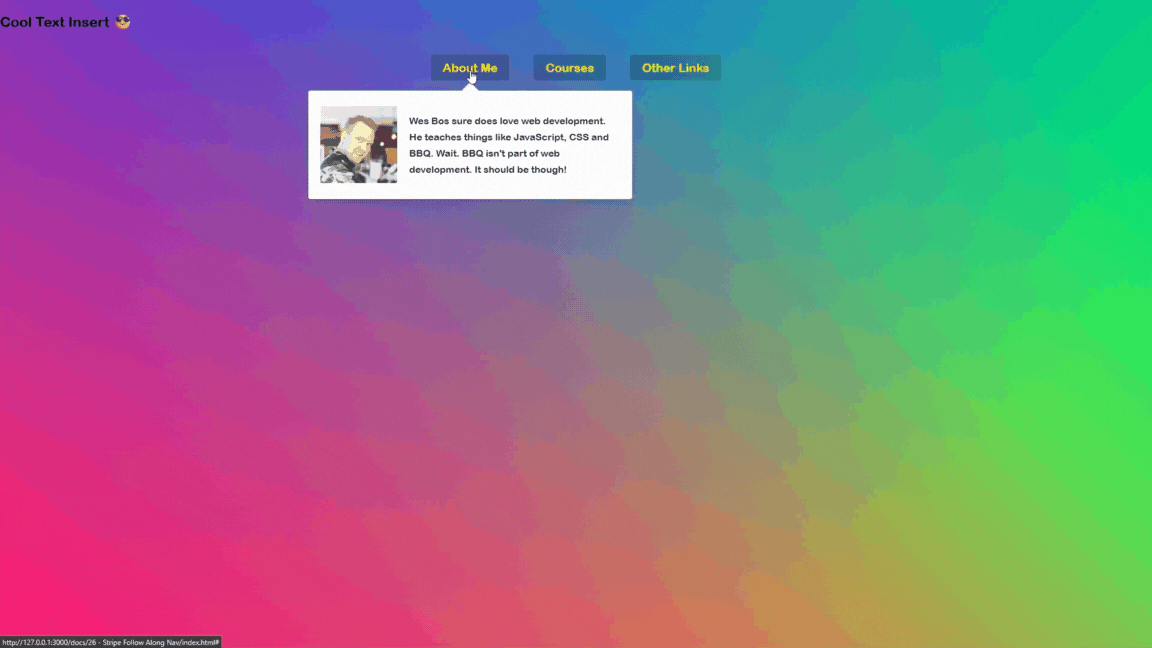 Day 26 Stripe Follow Along Nav preview